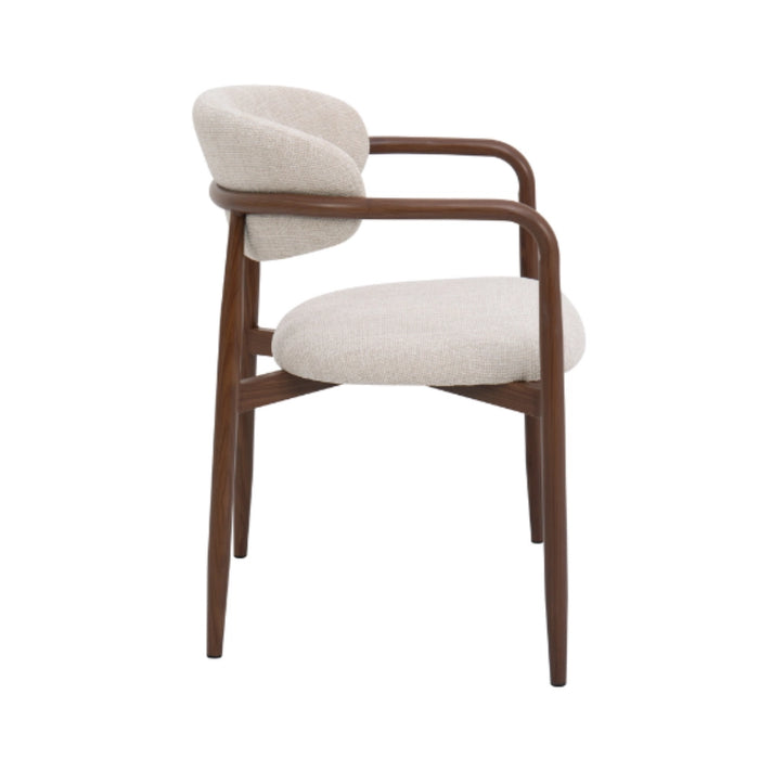 Lucien Arm Chair - Upholstered Fabric with Wood Look Finish
