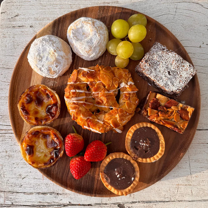 elevenpast wooden serving trays Ovango Round Wooden Dinner Plates  – Small | Medium | Large