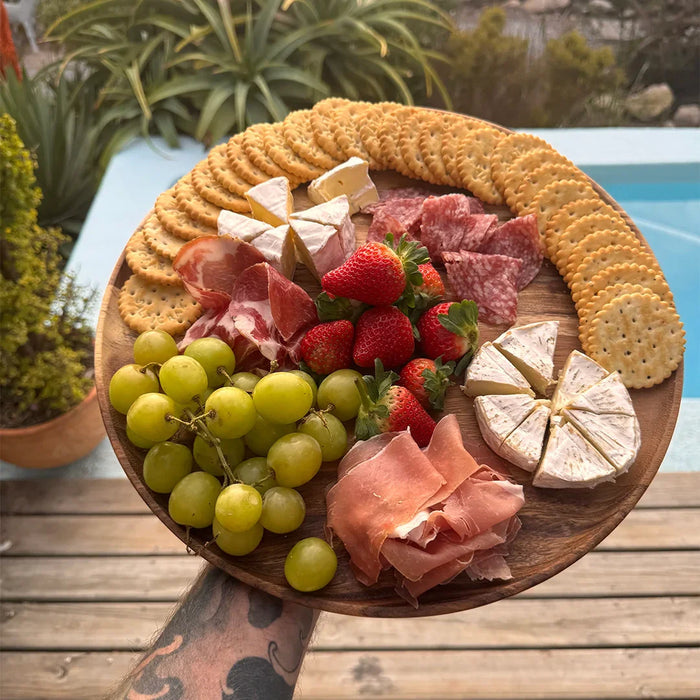 elevenpast wooden serving trays Ovango Round Wooden Dinner Plates  – Small | Medium | Large