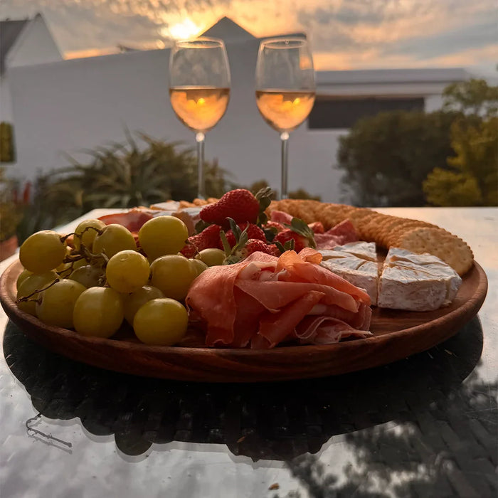 elevenpast wooden serving trays Ovango Round Wooden Dinner Plates  – Small | Medium | Large