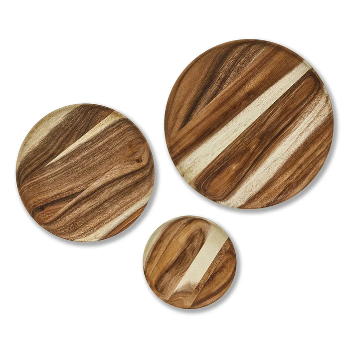 elevenpast wooden serving trays Ovango Round Wooden Dinner Plates  – Small | Medium | Large