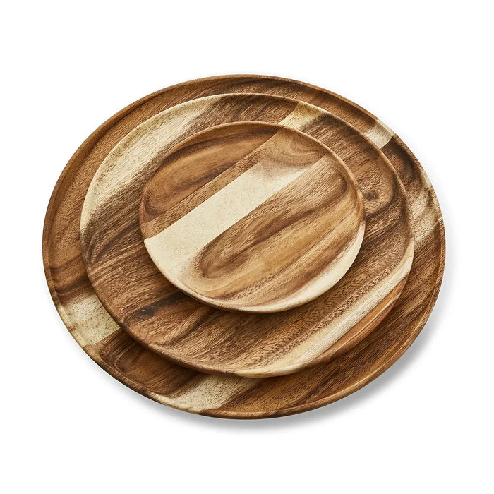 elevenpast wooden serving trays Ovango Round Wooden Dinner Plates  – Small | Medium | Large