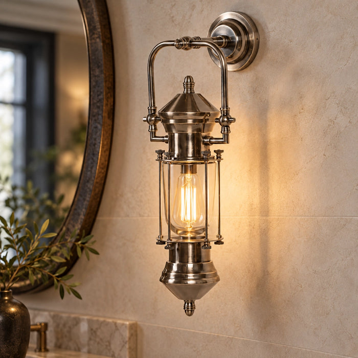 Lisbon Wall Lamp – Antique Silver | Antique Brass