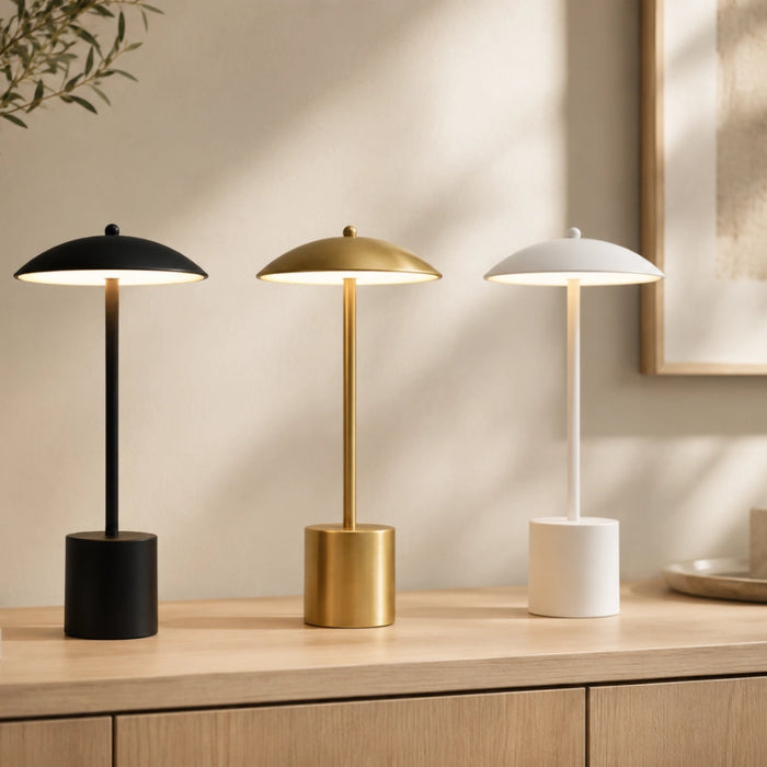 Mina Dome Portable and Rechargeable LED Lamp Black | White | Gold