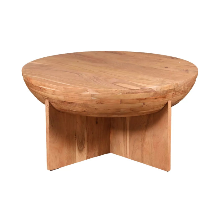 Hemisphere Solid Acacia Wood Coffee Table