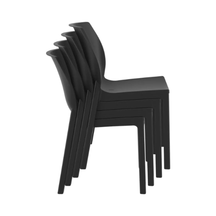 elevenpast Chairs Nora Stackable Outdoor Side Chair – Black | Taupe
