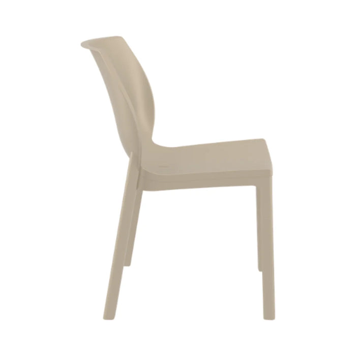 elevenpast Chairs Nora Stackable Outdoor Side Chair – Black | Taupe