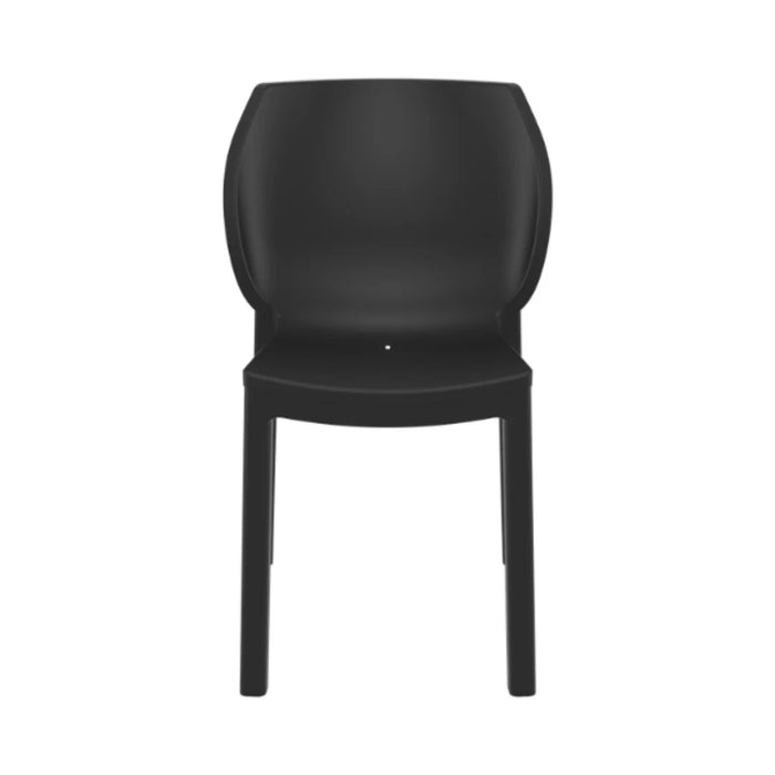 elevenpast Chairs Nora Stackable Outdoor Side Chair – Black | Taupe