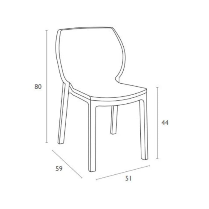 elevenpast Chairs Nora Stackable Outdoor Side Chair – Black | Taupe