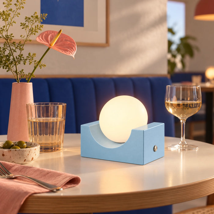 Nova Rechargeable Globe Lamp -  Wood | Blue | Orange | Green
