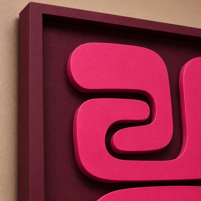 Origin Wooden Wall Art - Burgundy and Pink