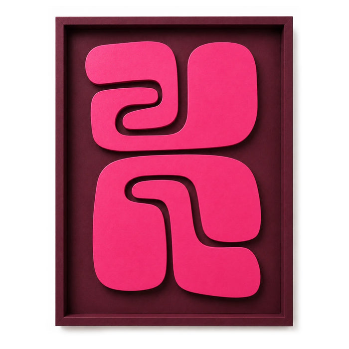 Origin Wooden Wall Art - Burgundy and Pink