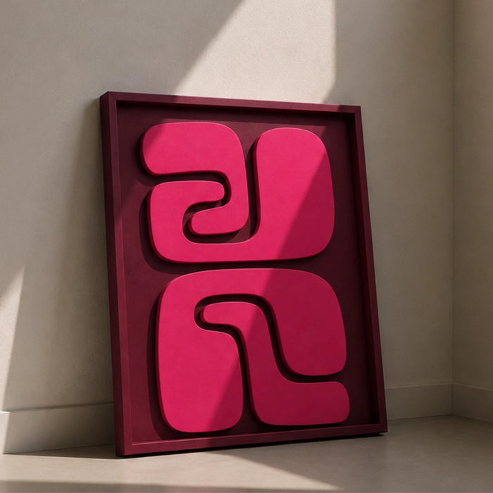 Origin Wooden Wall Art - Burgundy and Pink