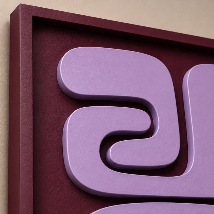 Origin Wooden Wall Art - Burgundy and Lilac