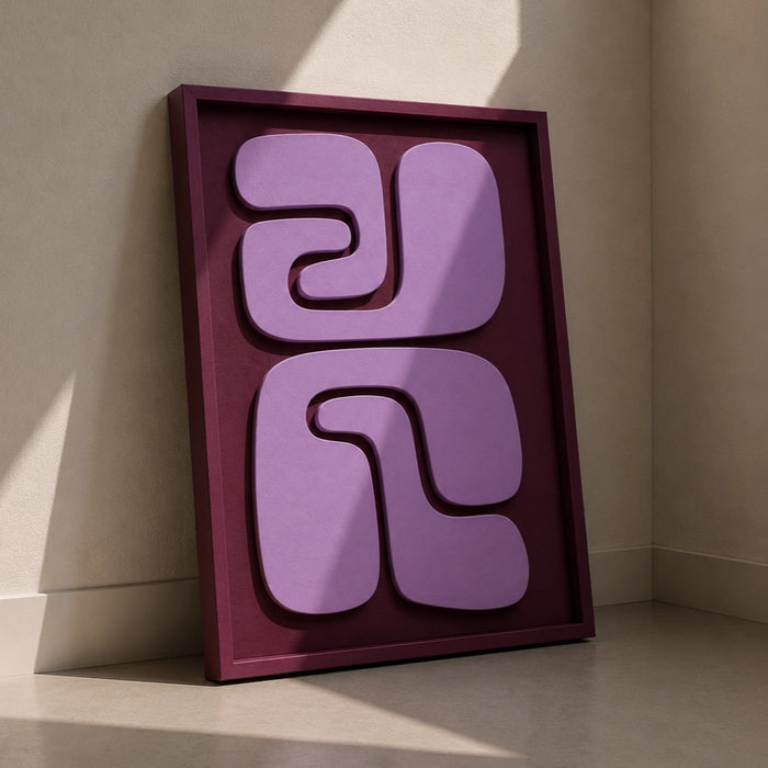 Origin Wooden Wall Art - Burgundy and Lilac