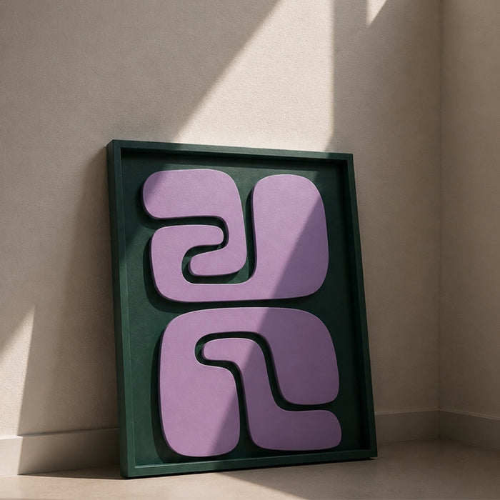 Origin Wooden Wall Art - Forest Green and Lilac