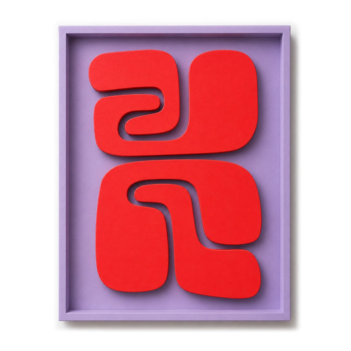 Origin Wooden Wall Art - Lilac and Red Flame