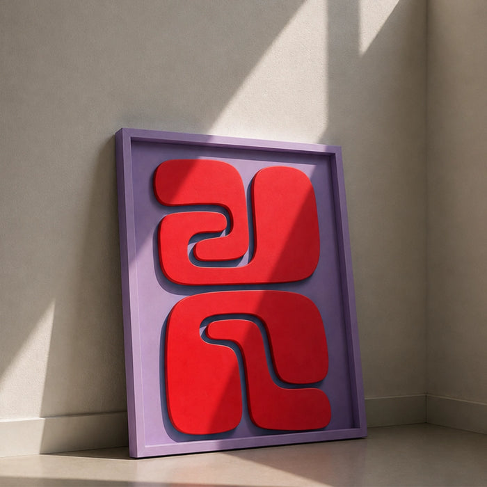 Origin Wooden Wall Art - Lilac and Red Flame
