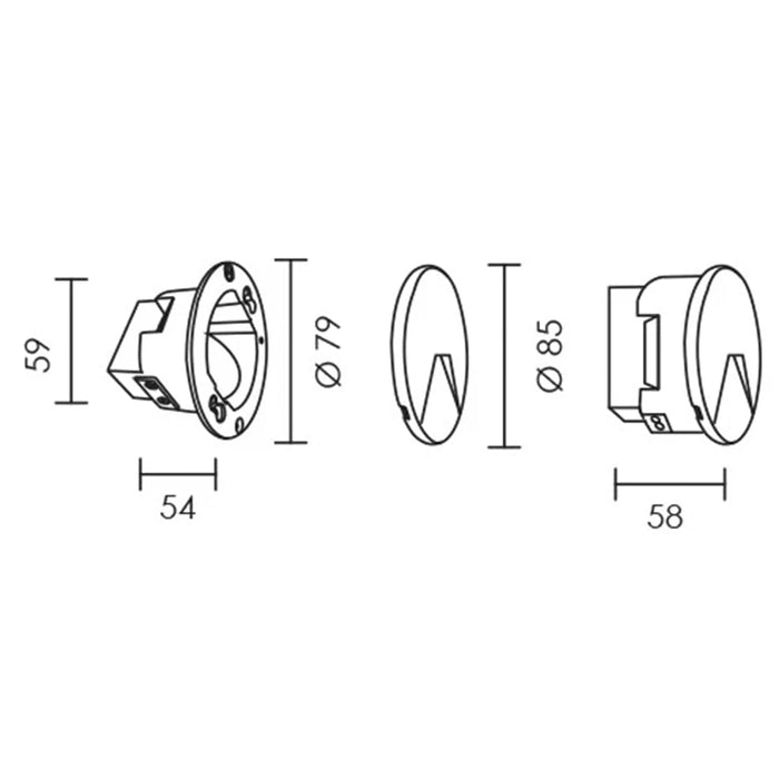Spazio LED footlight Orion Round Wink LED Footlight - Black | White