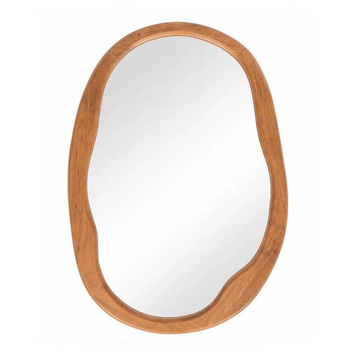 Irregular Oval Wood Mirror in Dark Wallnut | Natural | Walnut