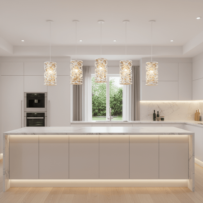 elevenpast pendant light Eluvian White and Gold Pendant Light - Small | Large