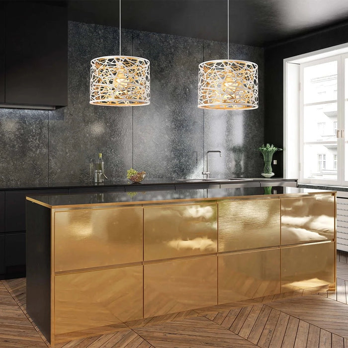 elevenpast pendant light Eluvian White and Gold Pendant Light - Small | Large