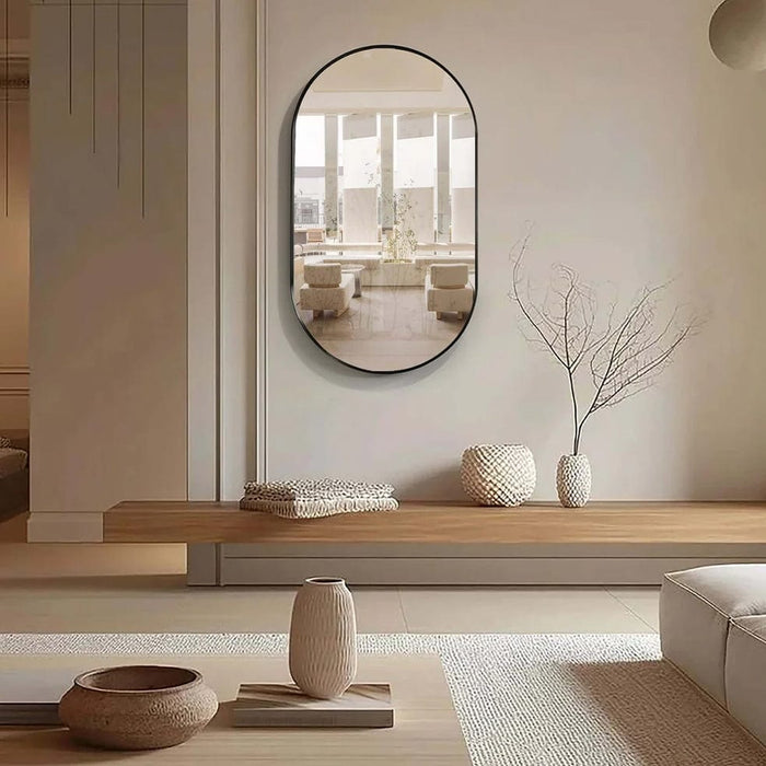 elevenpast Mirrors Slanted Framed Aluminum Mirror in Gold | Black | Small | Large