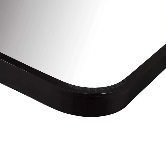 elevenpast Mirrors Linear Luxe Slanted Frame Mirror - Matt Black | Brushed Gold