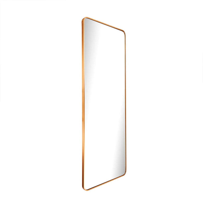 elevenpast Mirrors Linear Luxe Slanted Frame Mirror - Matt Black | Brushed Gold