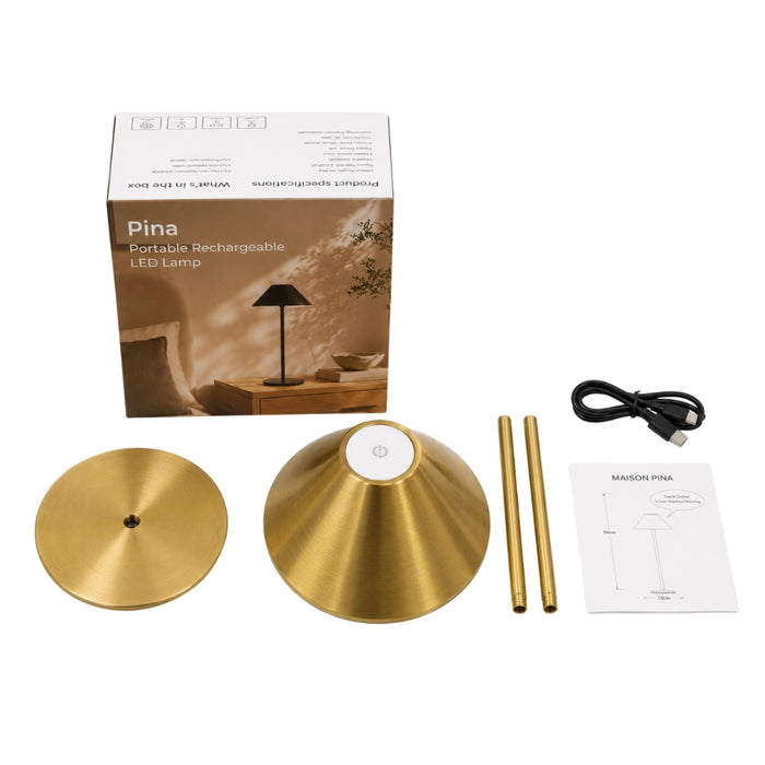 Pina Portable and Rechargeable LED Lamp Black | Green | Gold