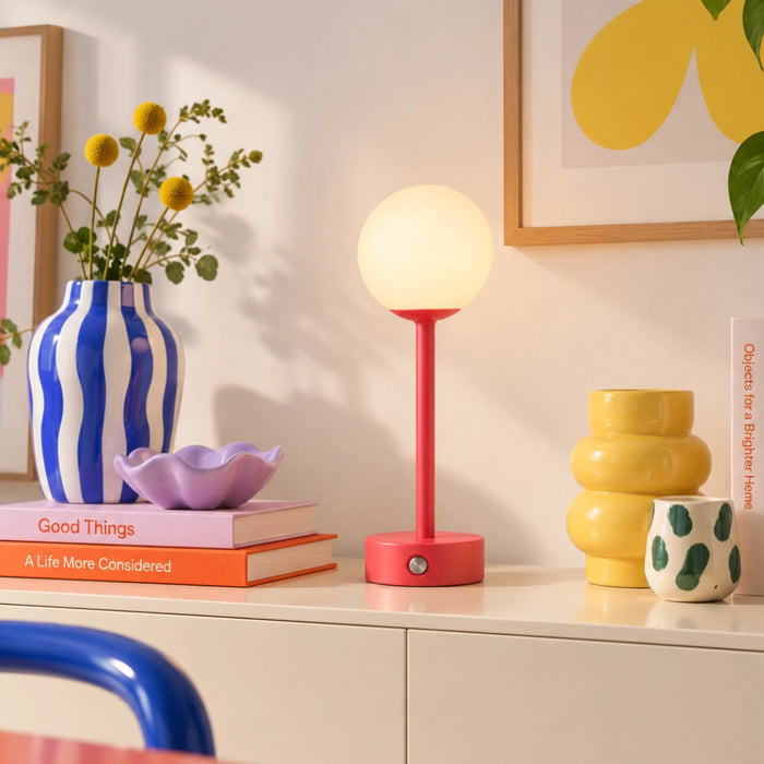 Nomi Rechargeable Globe Lamp -  Black | Lemon | Pink | Forest Green