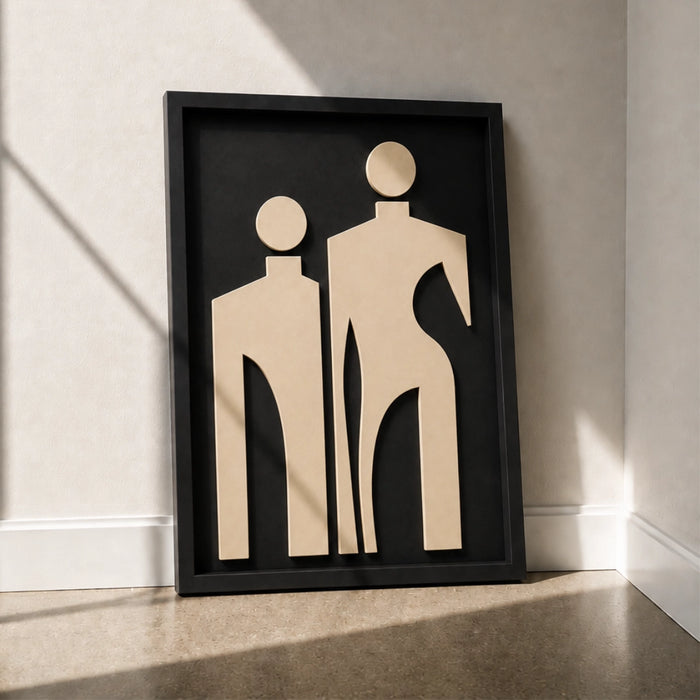 Solo Wooden Wall Art | Black and Stone