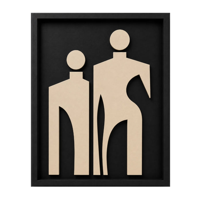Solo Wooden Wall Art | Black and Stone