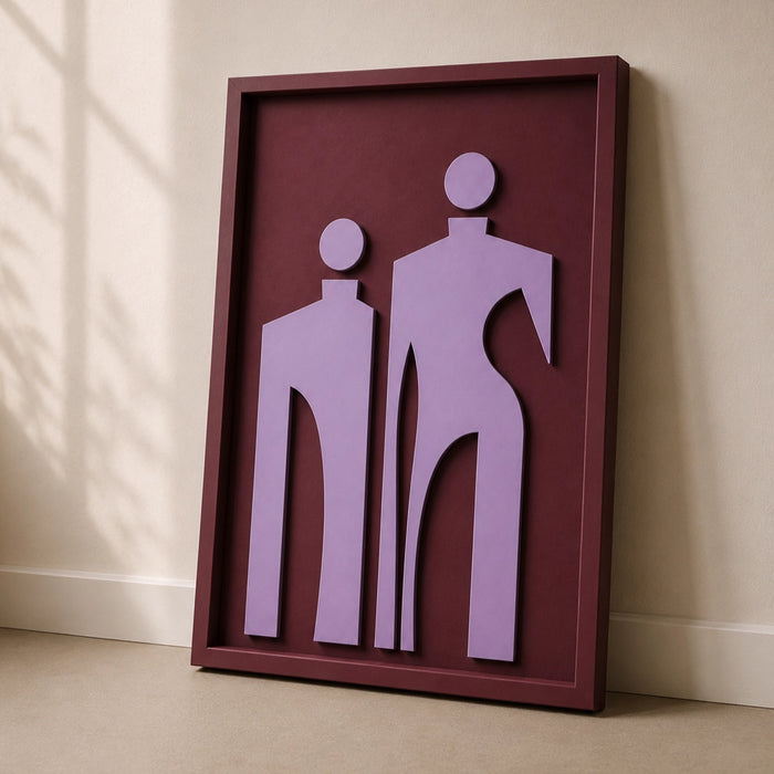Solo Wooden Wall Art | Burgundy and Lilac