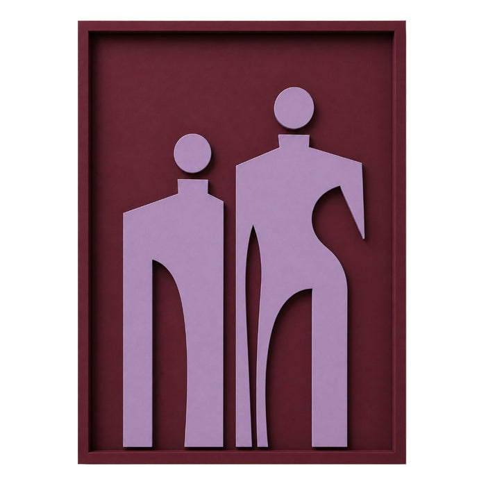 Solo Wooden Wall Art | Burgundy and Lilac