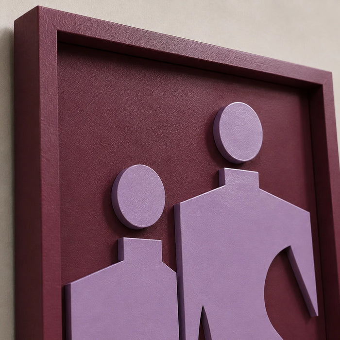 Solo Wooden Wall Art | Burgundy and Lilac