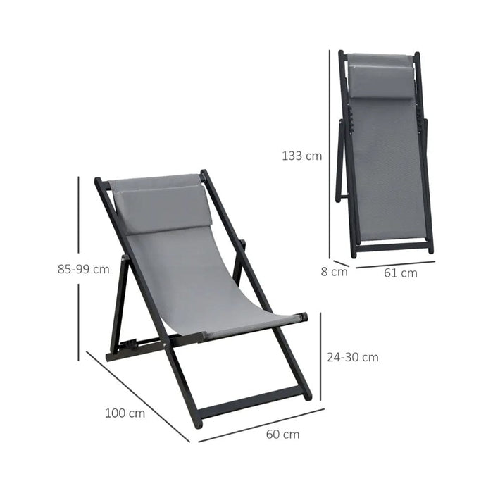 elevenpast Outdoor Chairs Sling Folding Outdoor Chair Blue | Grey | Taupe