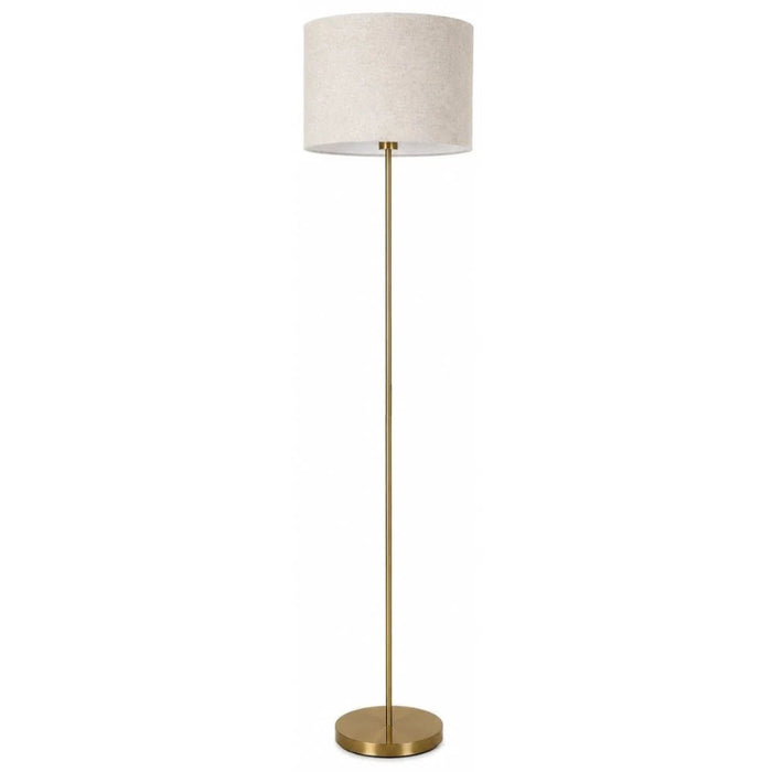 Solana Brushed Gold Floor Lamp with Linen Shade