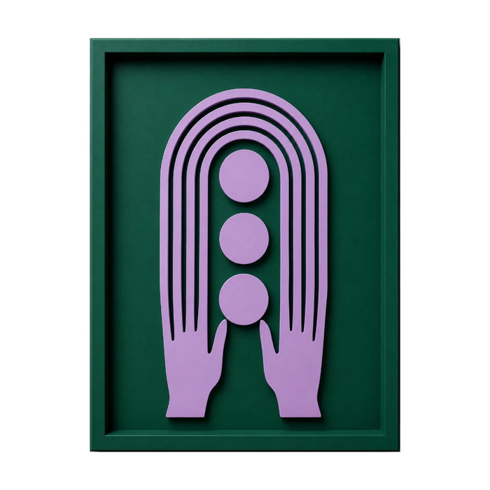 Solis Wooden Wall Art | Forest Green and Lilac