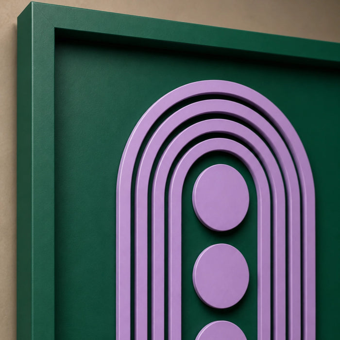 Solis Wooden Wall Art | Forest Green and Lilac