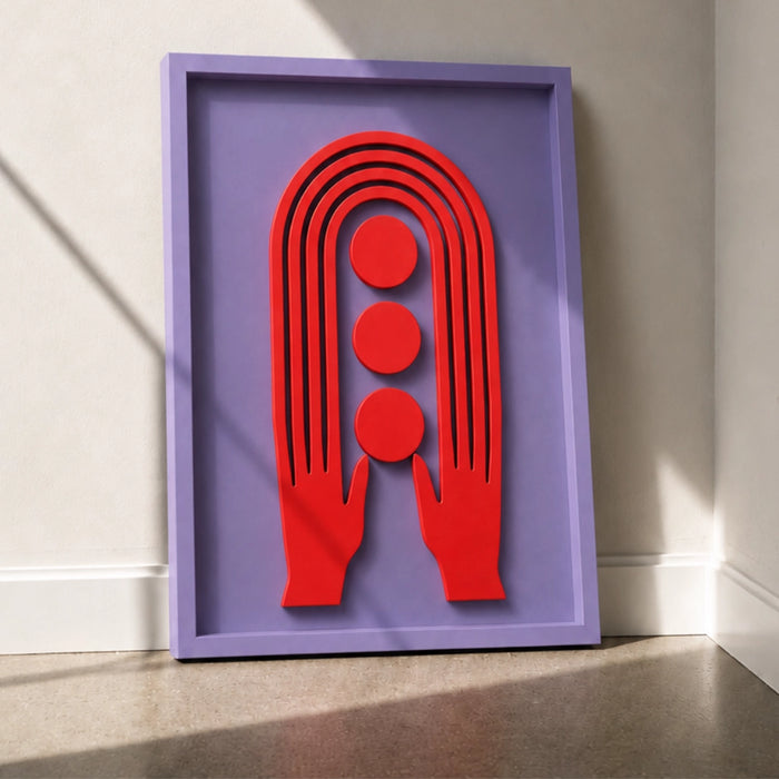 Solis Wooden Wall Art | Lilac and Red Flame