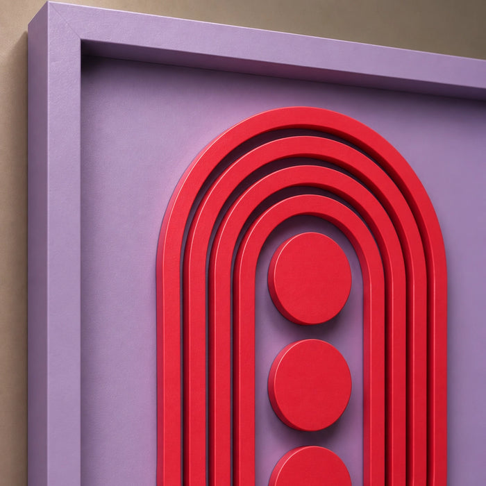 Solis Wooden Wall Art | Lilac and Red Flame