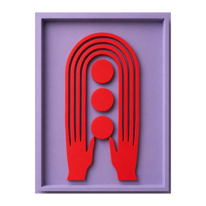 Solis Wooden Wall Art | Lilac and Red Flame