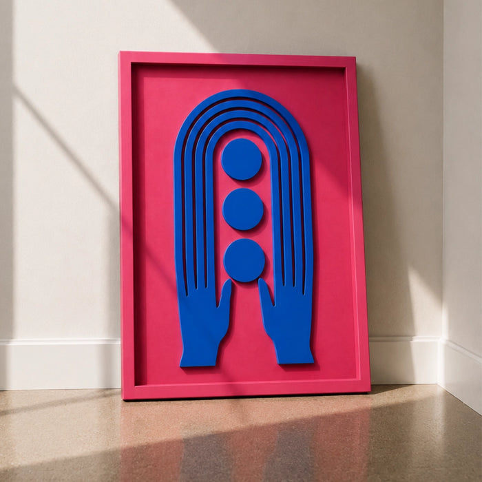 Solis Wooden Wall Art | Pink and Blue