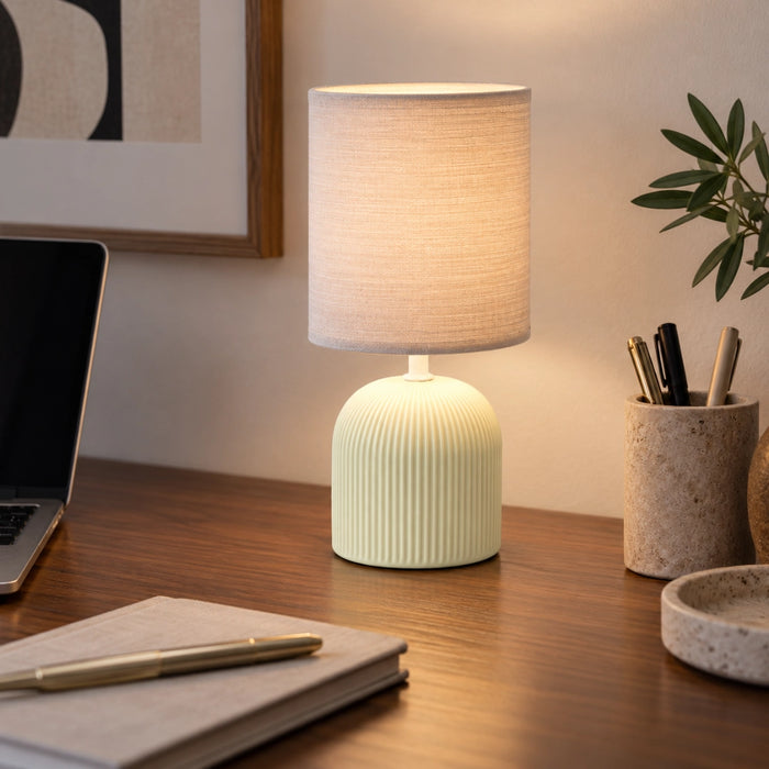 Solan Ceramic Table Lamp Beige | Grey | Brown