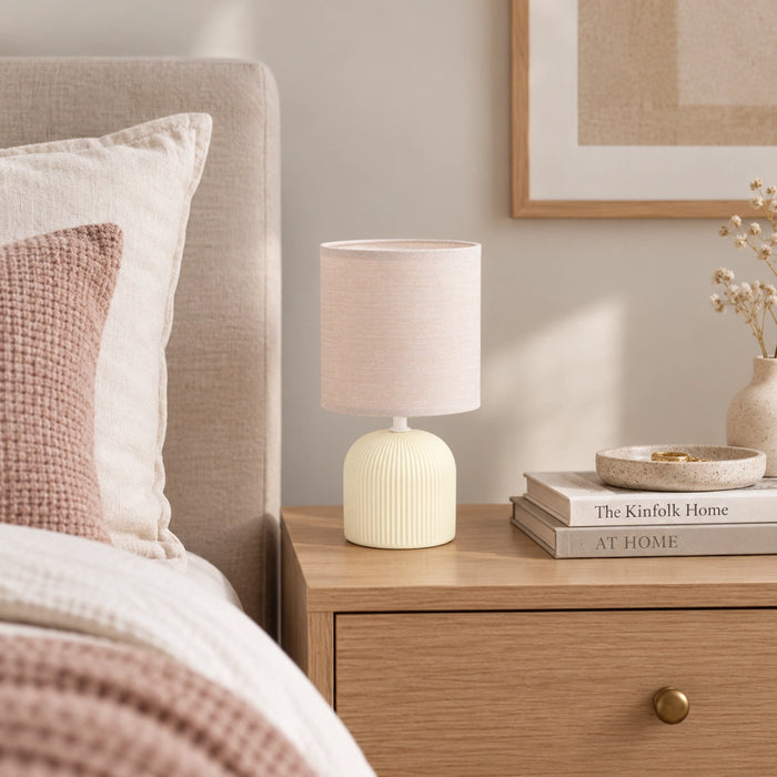 Solan Ceramic Table Lamp Beige | Grey | Brown