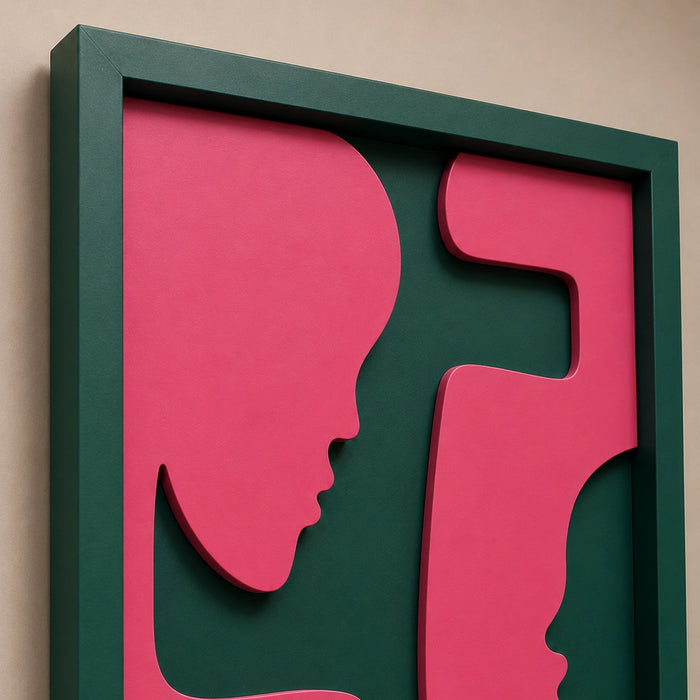 Confide Wooden Wall Art | Forest Green and Pink