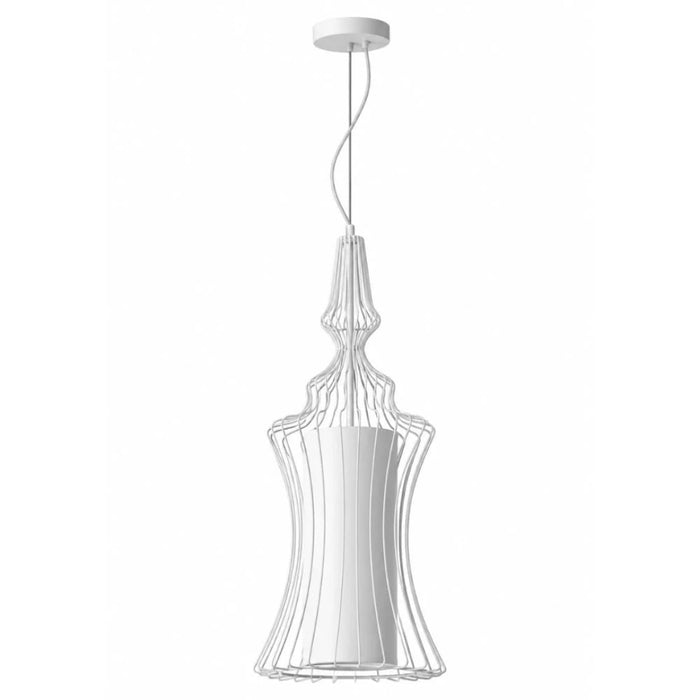 Tube Wire Metal Pendant – White