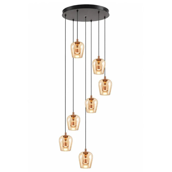 Auric 7 Light Clear Glass Pendant Cluster