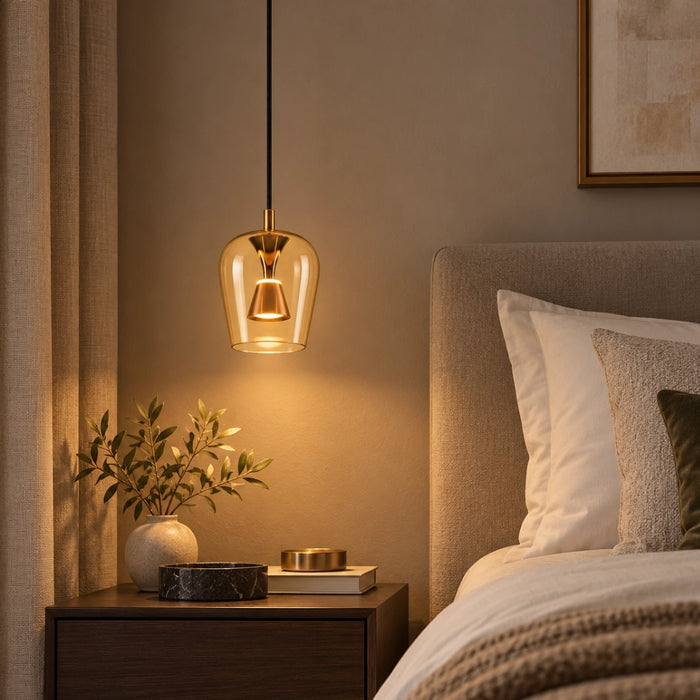 Auric Clear Glass Golden LED Pendant Light